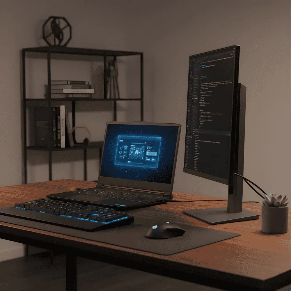 Estación de trabajo para desarrollo web, software y operación digital